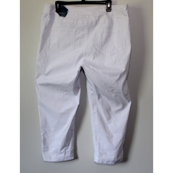NWT Soft Surroundings Super Stretch Lattice Capri Pull On Pants Wht Plus Size 1X - Picture 11 of 13